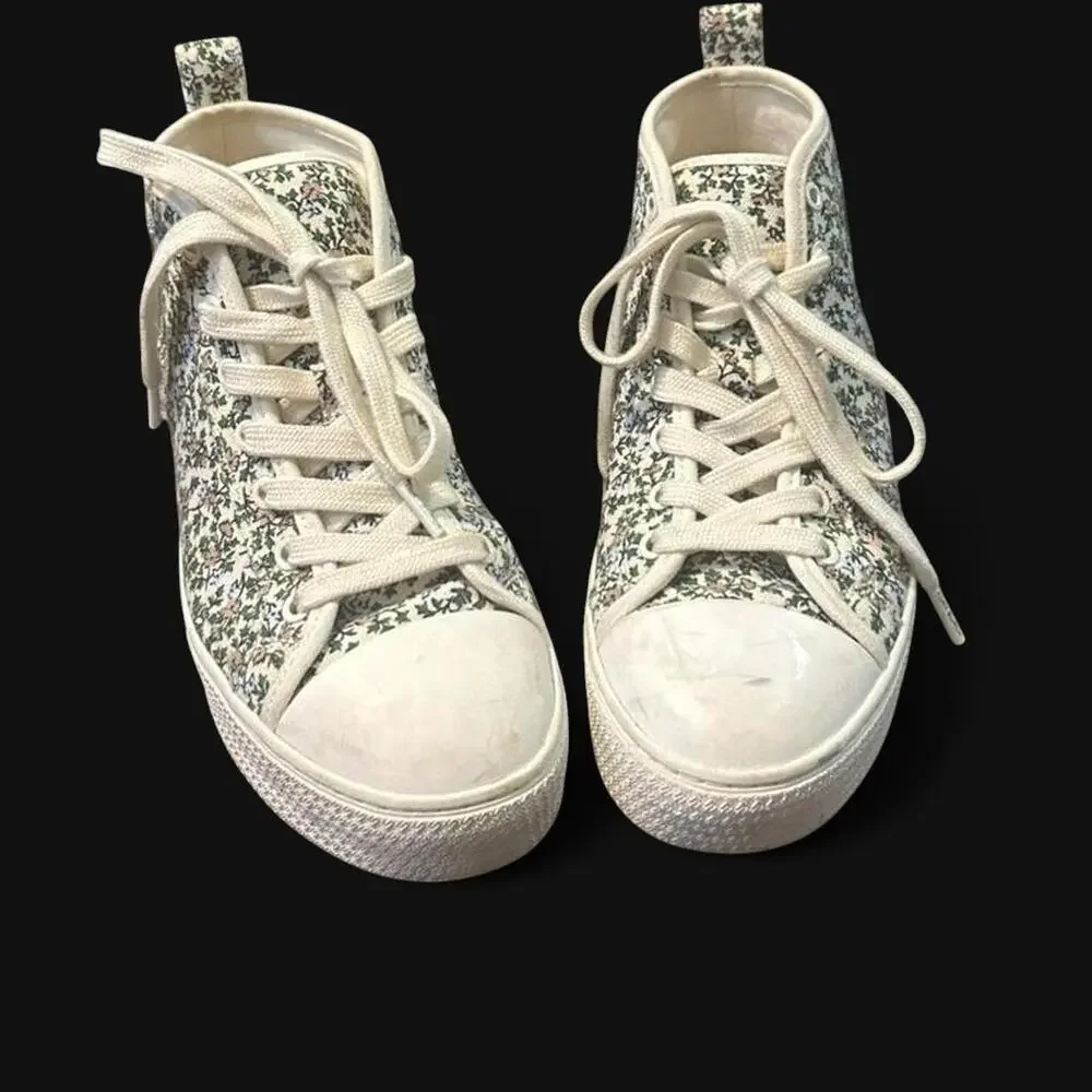 Tory burch floral metallic high top